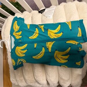 Little sleepies Teal Banana Print Onesie